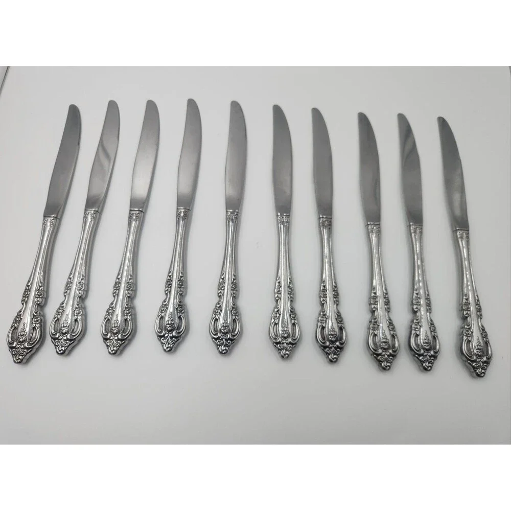 10 Oneida BRAHMS Commumity Dinner Knife Stainless Steel Knives Flatware Lot